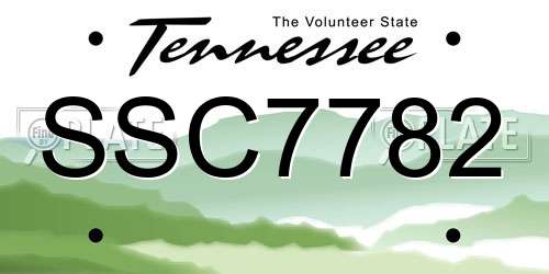 SSC7782 Tennessee License Plate