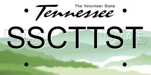 SSCTTST Tennessee License Plate