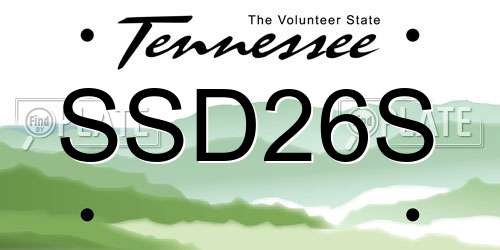 SSD26S Tennessee License Plate