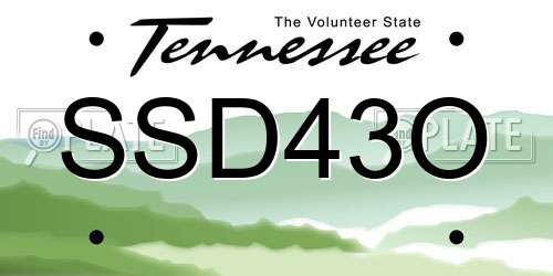 SSD43O Tennessee License Plate