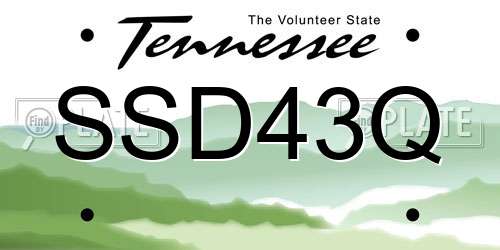 SSD43Q Tennessee License Plate