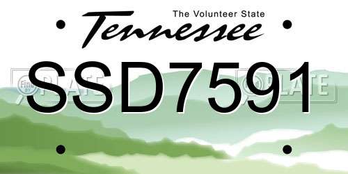 SSD7591 Tennessee License Plate