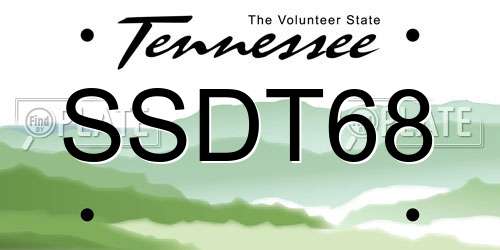 SSDT68 Tennessee License Plate