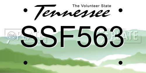 SSF563 Tennessee License Plate