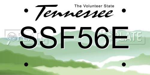 SSF56E Tennessee License Plate