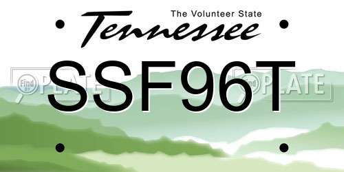 SSF96T Tennessee License Plate