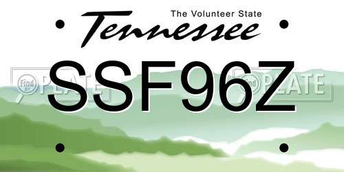 SSF96Z Tennessee License Plate