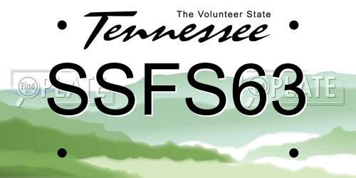 SSFS63 Tennessee License Plate