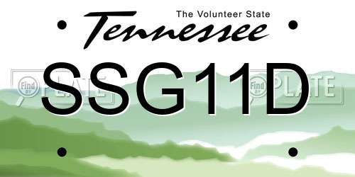 SSG11D Tennessee License Plate