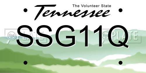 SSG11Q Tennessee License Plate