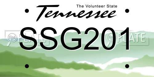SSG201 Tennessee License Plate