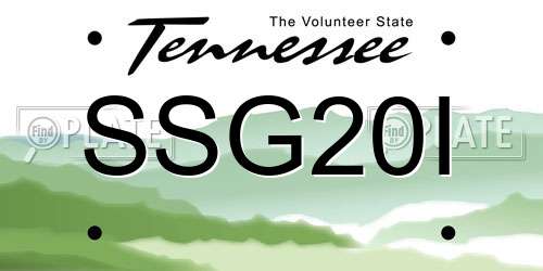 SSG20I Tennessee License Plate