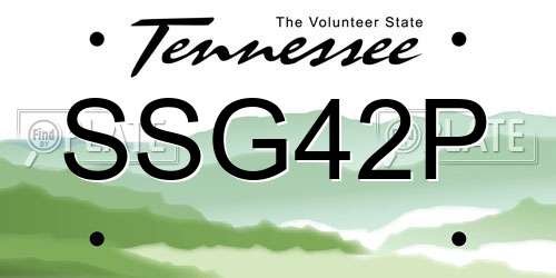 SSG42P Tennessee License Plate
