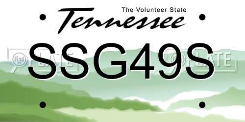 SSG49S Tennessee License Plate