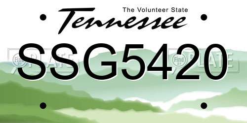 SSG5420 Tennessee License Plate