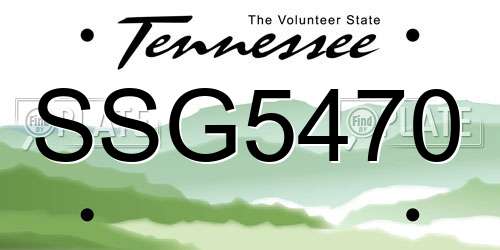 SSG5470 Tennessee License Plate