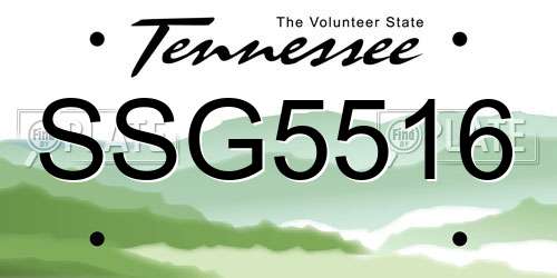 SSG5516 Tennessee License Plate
