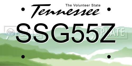 SSG55Z Tennessee License Plate