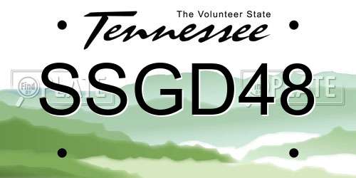 SSGD48 Tennessee License Plate