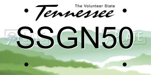 SSGN50 Tennessee License Plate