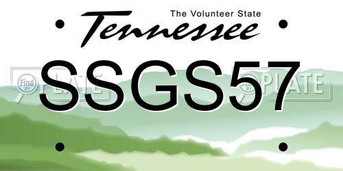 SSGS57 Tennessee License Plate