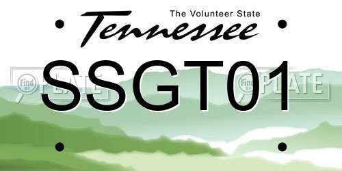 SSGT01 Tennessee License Plate