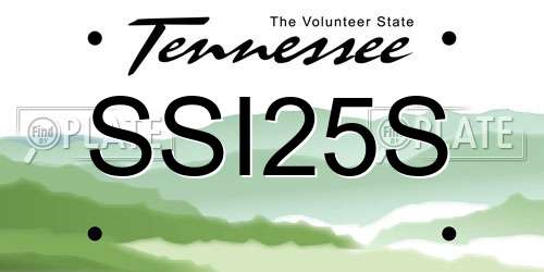 SSI25S Tennessee License Plate