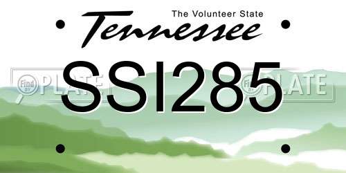 SSI285 Tennessee License Plate