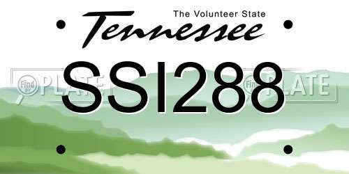 SSI288 Tennessee License Plate