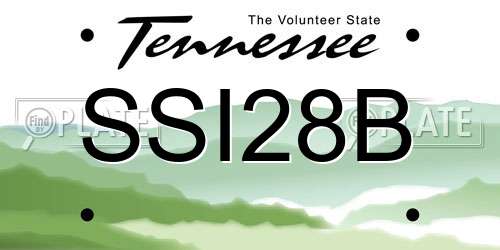 SSI28B Tennessee License Plate