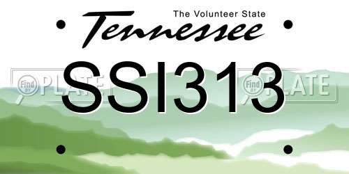 SSI313 Tennessee License Plate