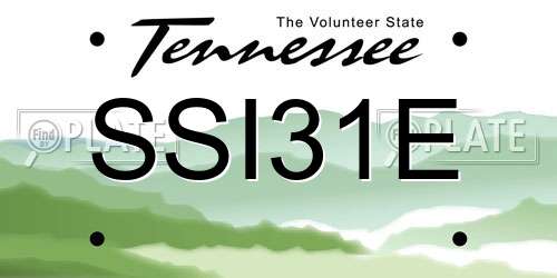 SSI31E Tennessee License Plate