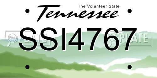 SSI4767 Tennessee License Plate