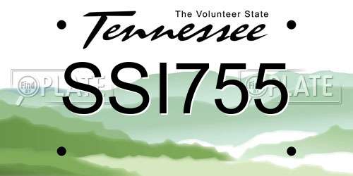 SSI755 Tennessee License Plate