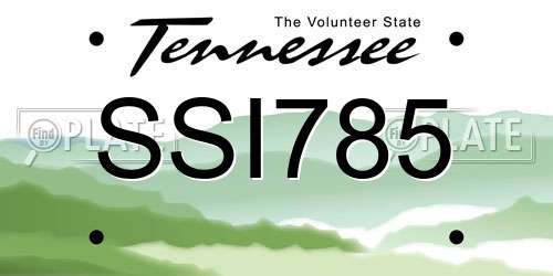 SSI785 Tennessee License Plate