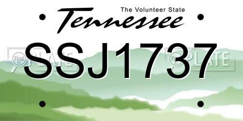 SSJ1737 Tennessee License Plate