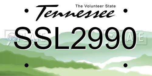 SSL2990 Tennessee License Plate