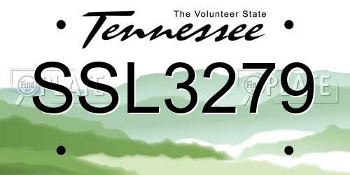 SSL3279 Tennessee License Plate