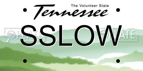 SSLOW Tennessee License Plate