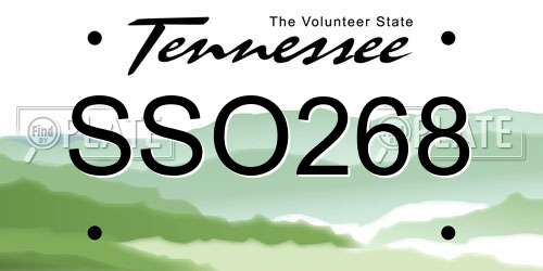 SSO268 Tennessee License Plate