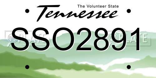 SSO2891 Tennessee License Plate