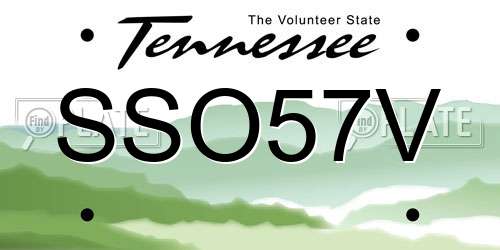 SSO57V Tennessee License Plate