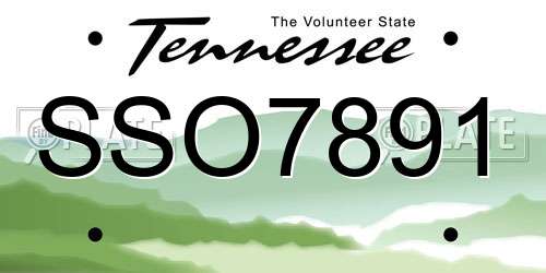 SSO7891 Tennessee License Plate