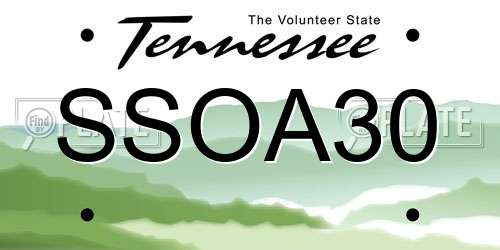 SSOA30 Tennessee License Plate