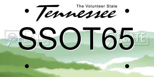 SSOT65 Tennessee License Plate