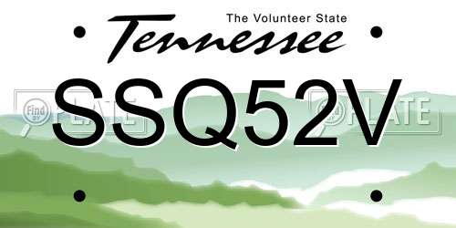SSQ52V Tennessee License Plate