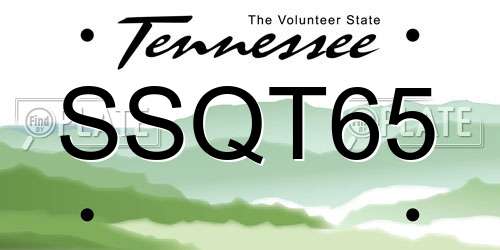 SSQT65 Tennessee License Plate