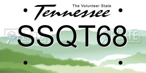 SSQT68 Tennessee License Plate
