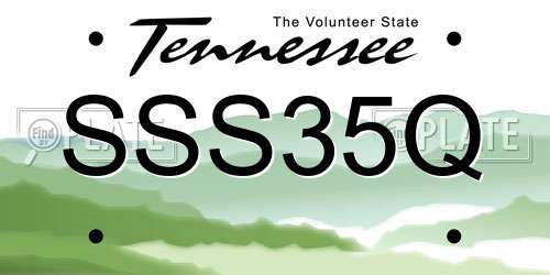 SSS35Q Tennessee License Plate