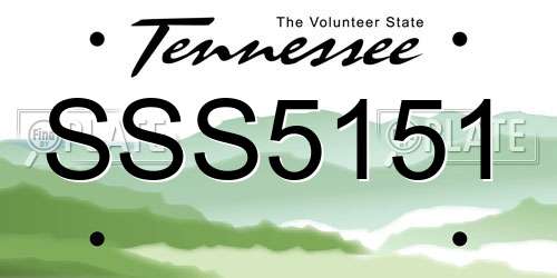 SSS5151 Tennessee License Plate